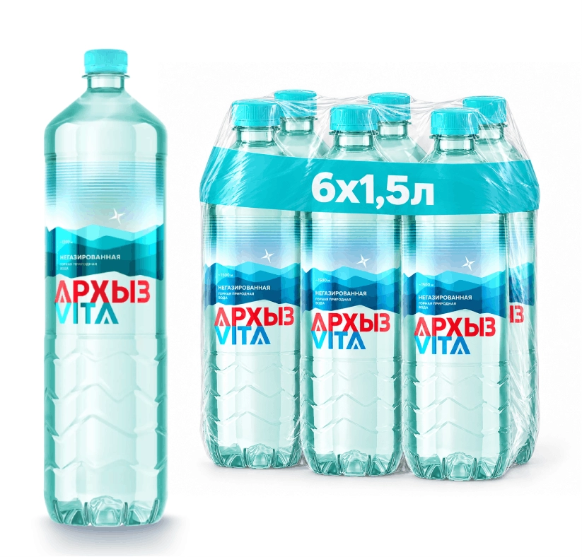 Вода "Архыз" 1.5 литра негазированная (ПЭТ) уп. 6 шт. от магазина Vitarel