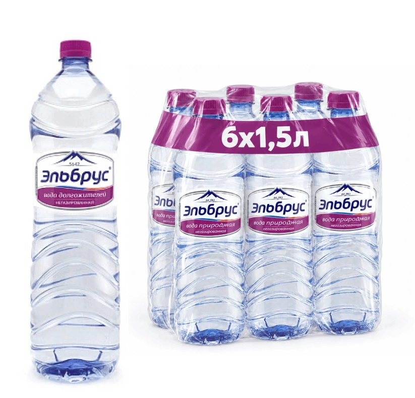 Вода "Эльбрус" 1.5 литра, негаз., ПЭТ, 6 шт. в уп от магазина Vitarel
