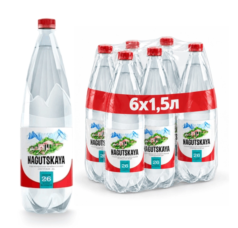 Вода "Нагутская" 1.5 литра, газ., ПЭТ, 6 шт. в уп. от магазина Vitarel
